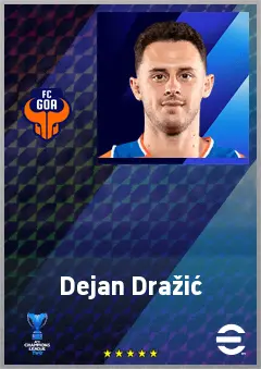 Dejan Dražić eFootball 2026 player card, 68 OVR LWF