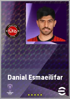 Danial Esmaeilifar eFootball 2026 player card, 69 OVR RB