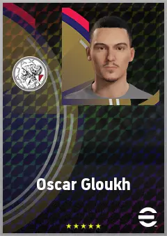 Oscar Gloukh eFootball 2026 player card, 75 OVR LMF