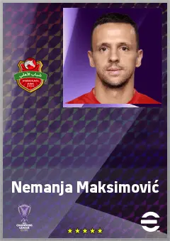 Nemanja Maksimović eFootball 2026 player card, 76 OVR CMF