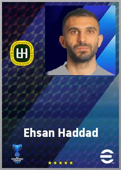Ehsan Haddad eFootball 2026 player card, 68 OVR RB