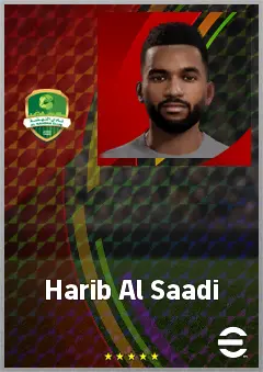 Harib Al Saadi eFootball 2026 player card, 70 OVR DMF