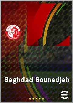 Baghdad Bounedjah eFootball 2026 player card, 74 OVR CF
