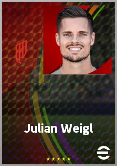 Julian Weigl eFootball 2026 player card, 76 OVR DMF