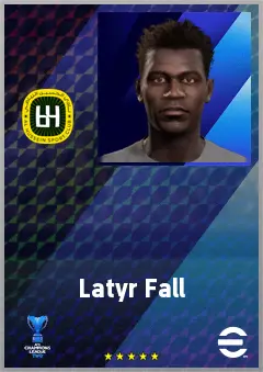 Latyr Fall eFootball 2026 player card, 67 OVR DMF