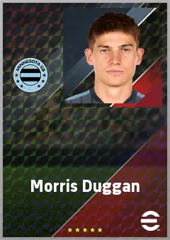 Morris Duggan eFootball 2026 player card, 72 OVR CB