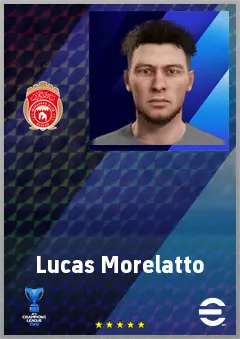 Lucas Morelatto eFootball 2026 player card, 67 OVR AMF