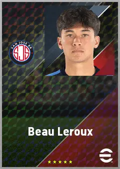 Beau Leroux eFootball 2026 player card, 72 OVR DMF