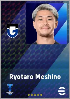 Meshino Ryotaro eFootball 2026 player card, 67 OVR LWF