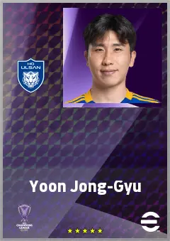 Yoon Jong-Gyu eFootball 2026 player card, 68 OVR RB