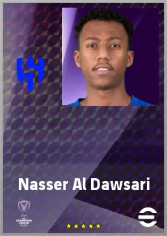 Nasser Al Dawsari eFootball 2026 player card, 70 OVR DMF