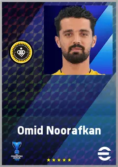 Omid Noorafkan eFootball 2026 player card, 70 OVR CMF