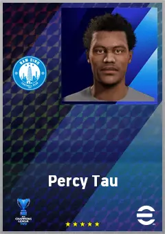 Percy Tau eFootball 2026 player card, 71 OVR RWF