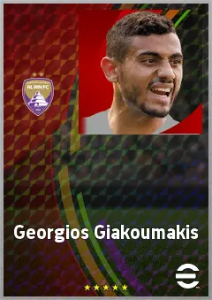 Georgios Giakoumakis eFootball 2026 player card, 74 OVR CF