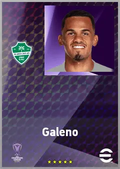 Galeno eFootball 2026 player card, 76 OVR LWF