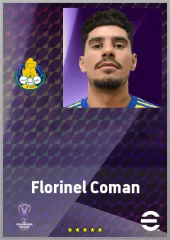Florinel Coman eFootball 2026 player card, 72 OVR LWF