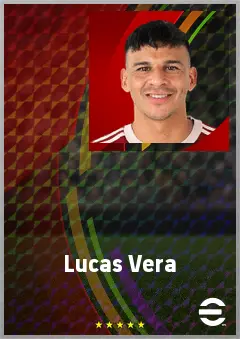 Lucas Vera eFootball 2026 player card, 72 OVR AMF