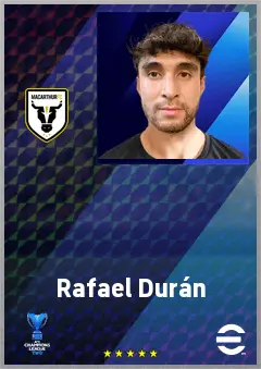 Rafael Durán eFootball 2026 player card, 68 OVR CF