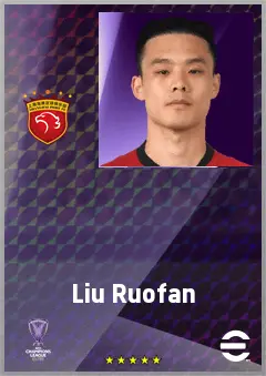 Liu Ruofan eFootball 2026 player card, 69 OVR RWF