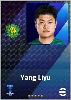 Yang Liyu eFootball 2026 player card, 70 OVR RWF