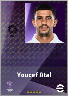 Youcef Atal eFootball 2026 player card, 72 OVR RB