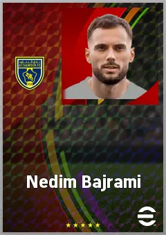 Nedim Bajrami eFootball 2026 player card, 72 OVR AMF