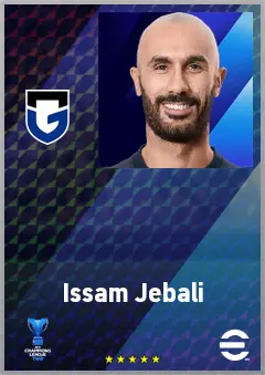 Issam Jebali eFootball 2026 player card, 70 OVR CF