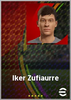 Iker Zufiaurre eFootball 2026 player card, 68 OVR LWF