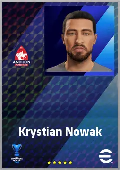 Krystian Nowak eFootball 2026 player card, 68 OVR CB
