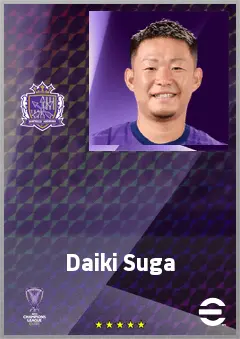 Suga Daiki eFootball 2026 player card, 70 OVR LMF