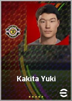Kakita Yuki eFootball 2026 player card, 71 OVR CF