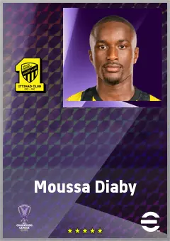 Moussa Diaby eFootball 2026 player card, 78 OVR RWF