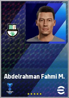 Abdelrahman Fahmi M. eFootball 2026 player card, 70 OVR RWF