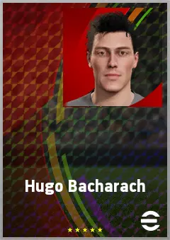 Hugo Bacharach eFootball 2026 player card, 65 OVR CB
