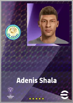 Adenis Shala eFootball 2026 player card, 68 OVR LWF