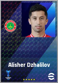 Alisher Dzhalilov eFootball 2026 player card, 68 OVR AMF