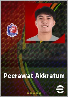 Peerawat Akkratum eFootball 2026 player card, 65 OVR CB