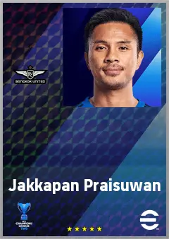 Jakkapan Praisuwan eFootball 2026 player card, 67 OVR CB