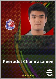 Peeradol Chamrasamee eFootball 2026 player card, 68 OVR CMF