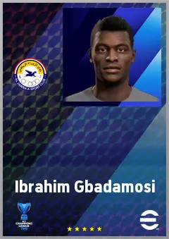 Ibrahim Gbadamosi eFootball 2026 player card, 68 OVR CF