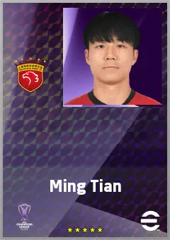 Ming Tian eFootball 2026 player card, 70 OVR RB