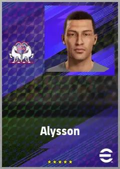 Alysson eFootball 2026 player card, 69 OVR RWF
