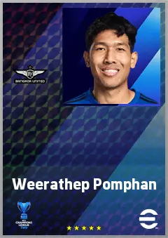 Weerathep Pomphan eFootball 2026 player card, 67 OVR DMF