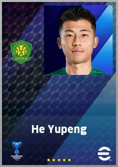 He Yupeng eFootball 2026 player card, 68 OVR RB