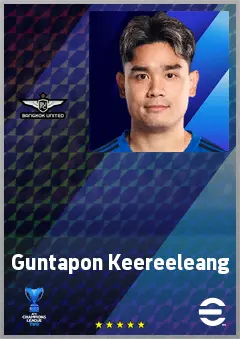 Guntapon Keereeleang eFootball 2026 player card, 63 OVR CF