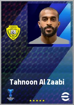 Tahnoon Al Zaabi eFootball 2026 player card, 68 OVR RMF