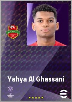 Yahya Al Ghassani eFootball 2026 player card, 69 OVR LWF