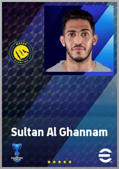 Sultan Al Ghannam eFootball 2026 player card, 74 OVR RB