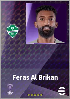 Feras Al Brikan eFootball 2026 player card, 69 OVR CF