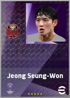Jeong Seung-Won eFootball 2026 player card, 69 OVR RMF